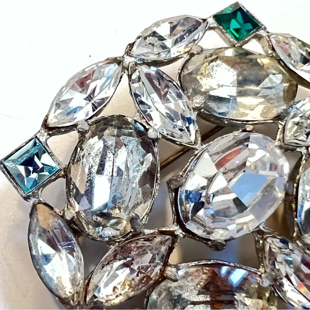 Vintage Rhinestone Brooch Statement Pin Runway Large